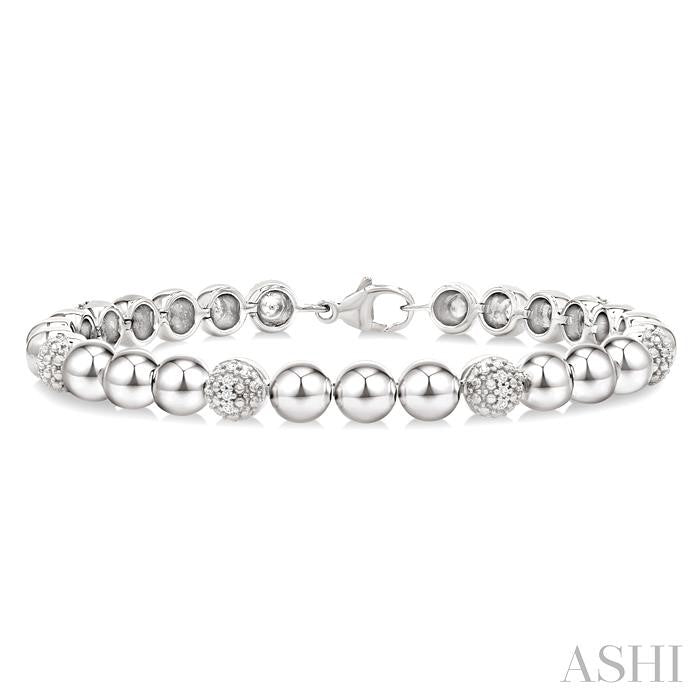 Bead Bijoux Silver Bold Diamond Fashion Bracelet