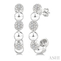 Bead Bijoux Silver Bold Diamond Half Hoop Earrings