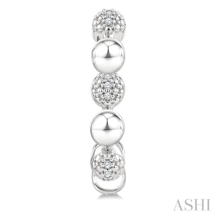 Bead Bijoux Silver Bold Diamond Half Hoop Earrings