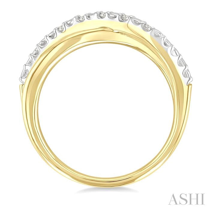 Gold Vermeil Criss Cross Diamond Ring