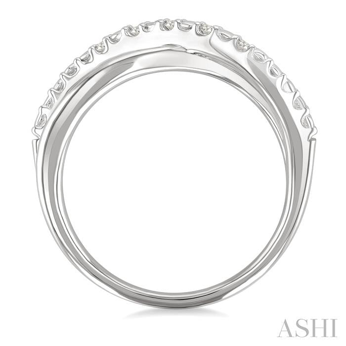 Silver Criss Cross Diamond Ring