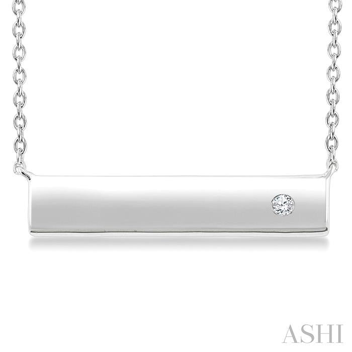 Silver Bar Diamond Fashion Pendant