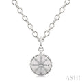 Silver Compass Medallion Diamond Fashion Pendant