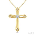 Gold Vermeil Cross Diamond Fashion Pendant