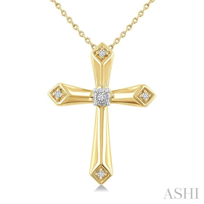 Gold Vermeil Cross Diamond Fashion Pendant
