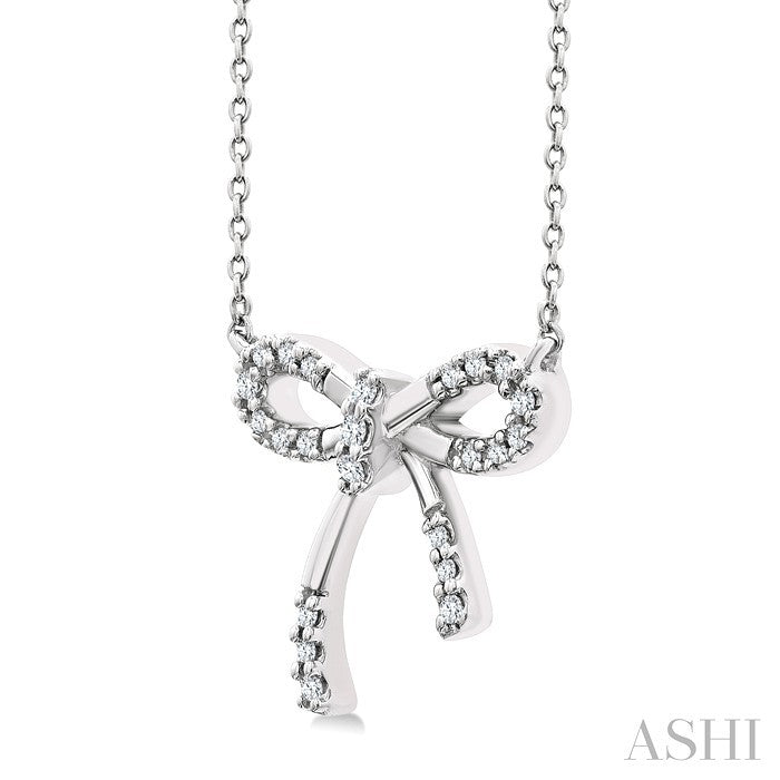 Silver Bow Diamond Fashion Pendant