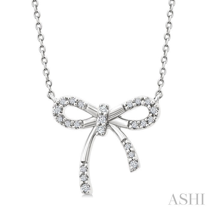 Silver Bow Diamond Fashion Pendant