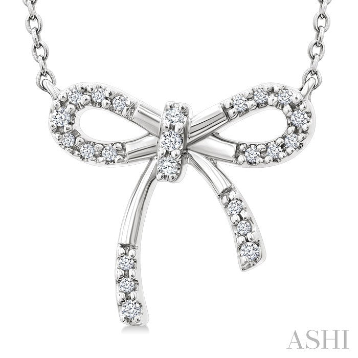 Silver Bow Diamond Fashion Pendant
