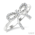 Silver Bow Diamond Fashion Ring