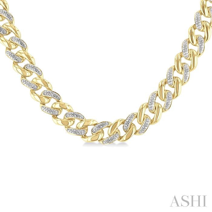 Gold Vermeil Curb & Cuban Diamond Necklace