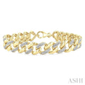 Gold Vermeil Bold Curb & Cuban Diamond Bracelet