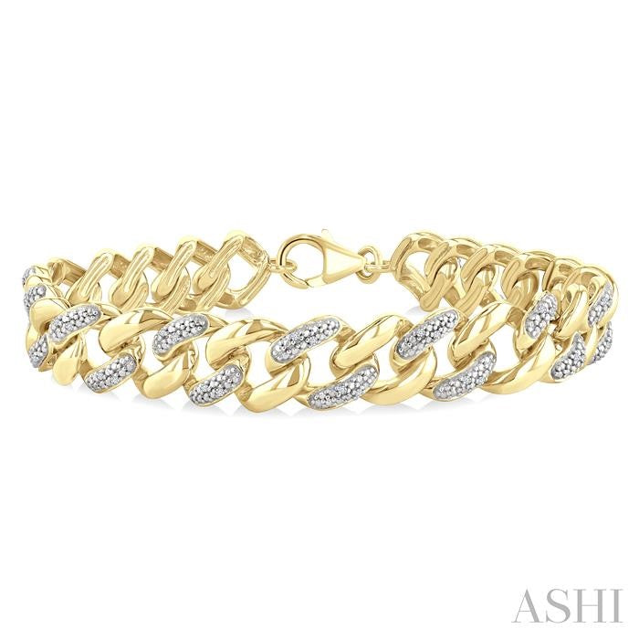 Gold Vermeil Bold Curb & Cuban Diamond Bracelet