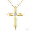 Gold Vermeil Cross Diamond Fashion Pendant