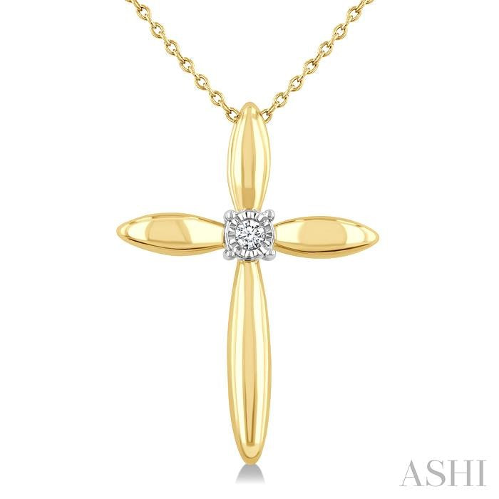 Gold Vermeil Cross Diamond Fashion Pendant