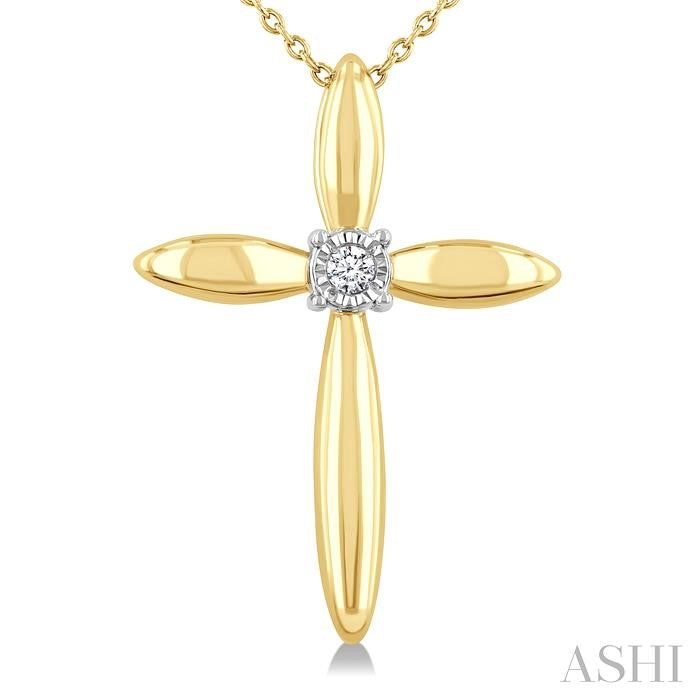 Gold Vermeil Cross Diamond Fashion Pendant