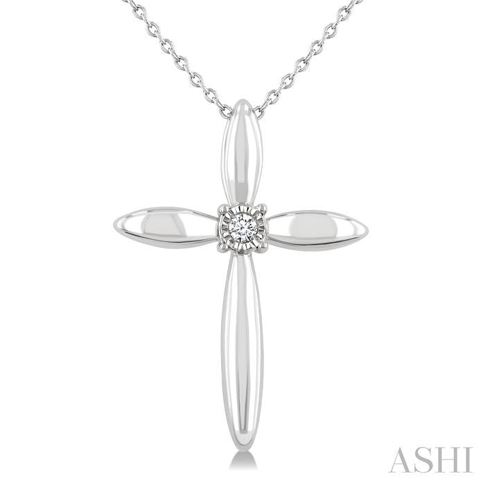 Silver Cross Diamond Fashion Pendant