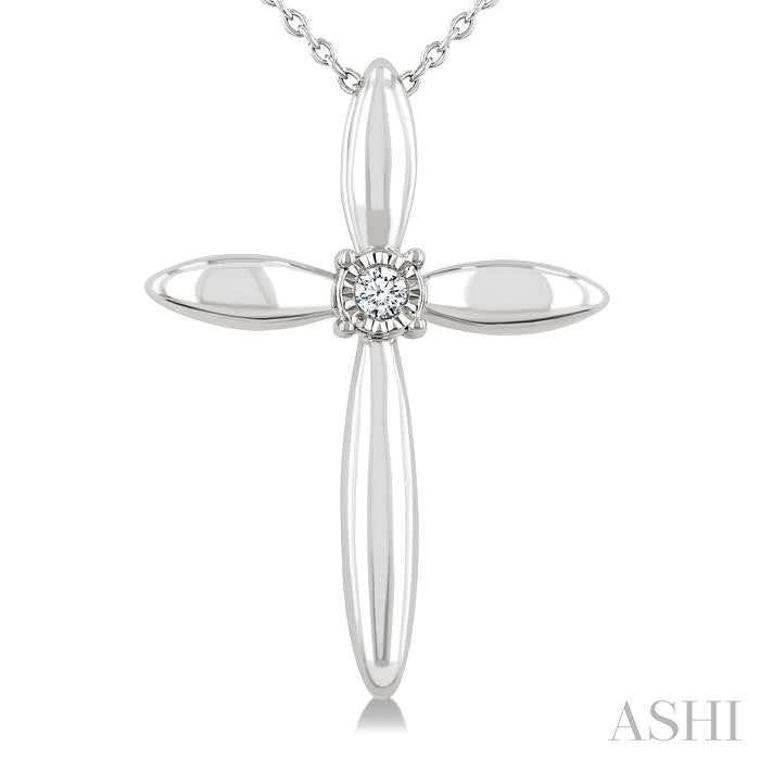 Silver Cross Diamond Fashion Pendant