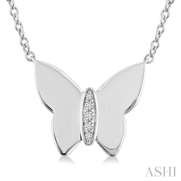 Silver Butterfly Diamond Fashion Pendant