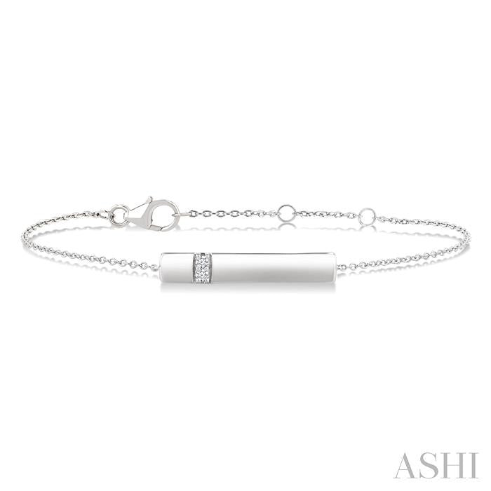 Silver Bar Diamond Fashion Chain Bracelet