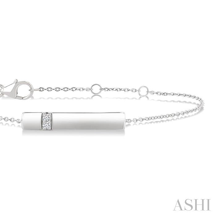 Silver Bar Diamond Fashion Chain Bracelet