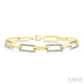 Gold Vermeil Bold Paperclip Diamond Fashion Bracelet