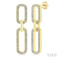 Gold Vermeil Bold Paperclip Diamond Fashion Earrings