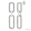 Silver Bold Paperclip Diamond Fashion Earrings