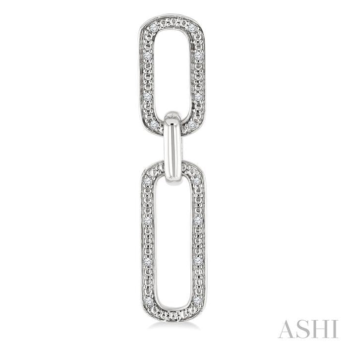 Silver Bold Paperclip Diamond Fashion Earrings