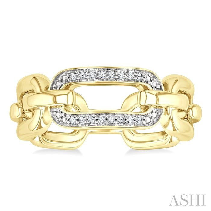 Gold Vermeil Bold Paperclip Diamond Ring