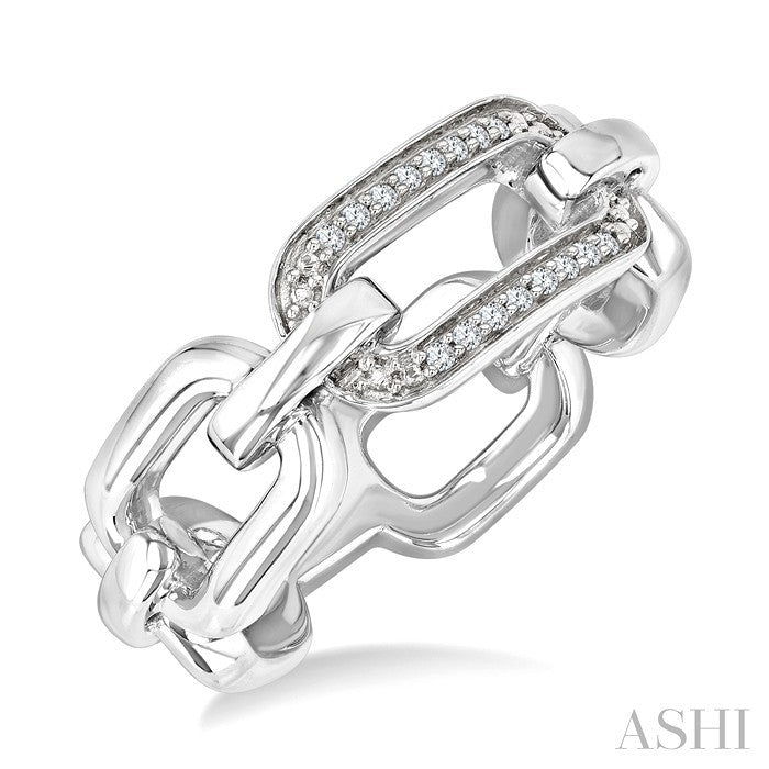 Silver Bold Paperclip Diamond Ring