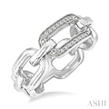 Silver Bold Paperclip Diamond Ring
