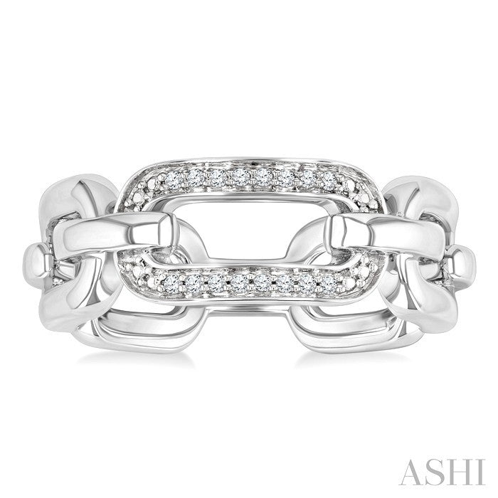 Silver Bold Paperclip Diamond Ring