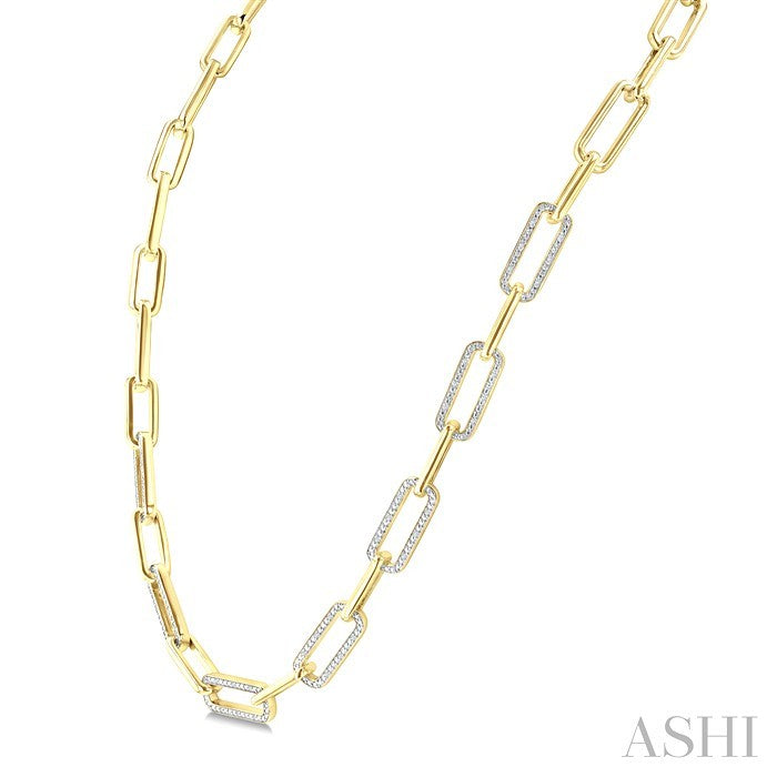 Gold Vermeil Bold Paperclip Diamond Necklace