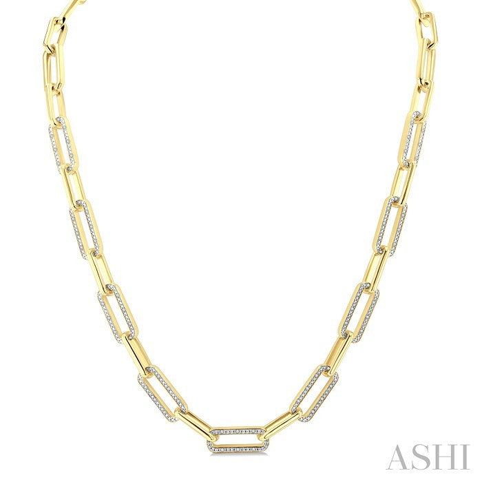 Gold Vermeil Bold Paperclip Diamond Necklace