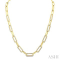 Gold Vermeil Bold Paperclip Diamond Necklace