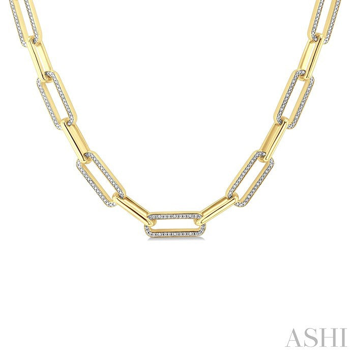 Gold Vermeil Bold Paperclip Diamond Necklace