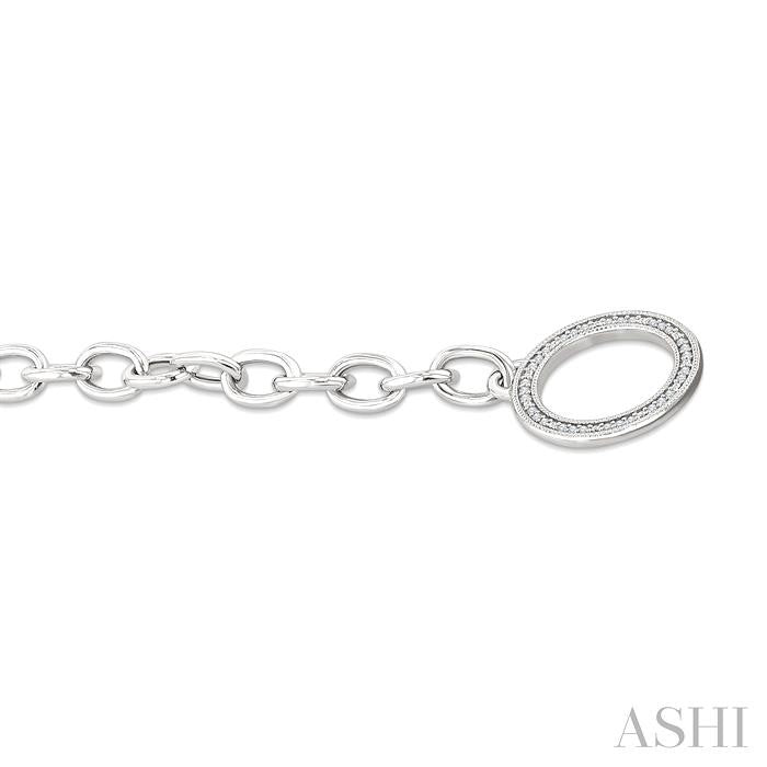 Silver Circle Toggle Diamond Fashion Bracelet