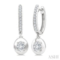 Oval Shape Diamond Huggie Fashion Earrings