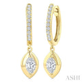Marquise Shape Diamond Huggie Fashion Earrings
