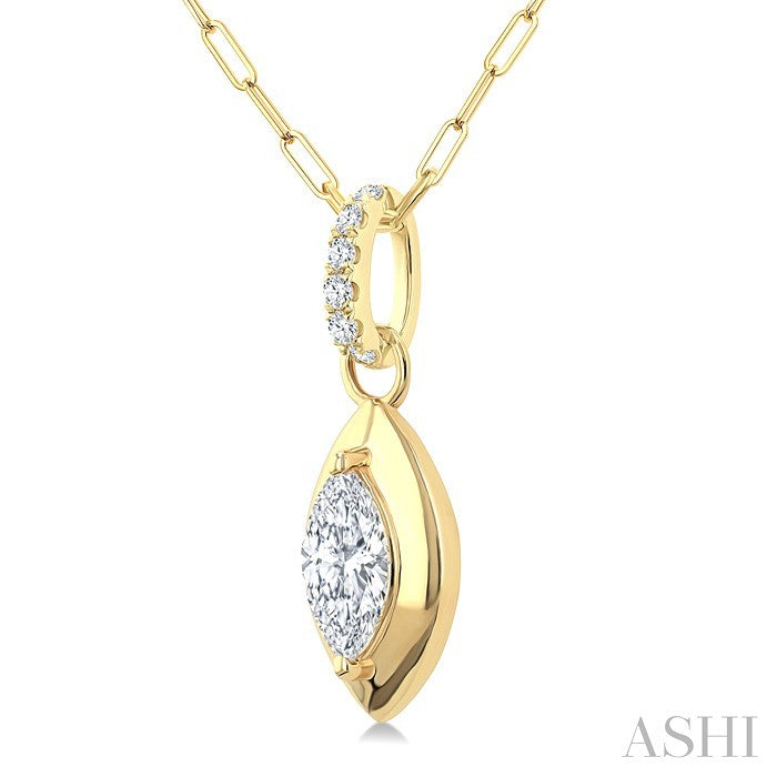 Marquise Shape Paperclip Diamond Fashion Pendant