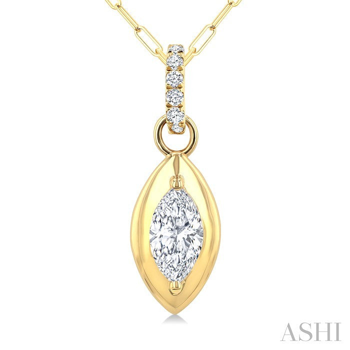 Marquise Shape Paperclip Diamond Fashion Pendant