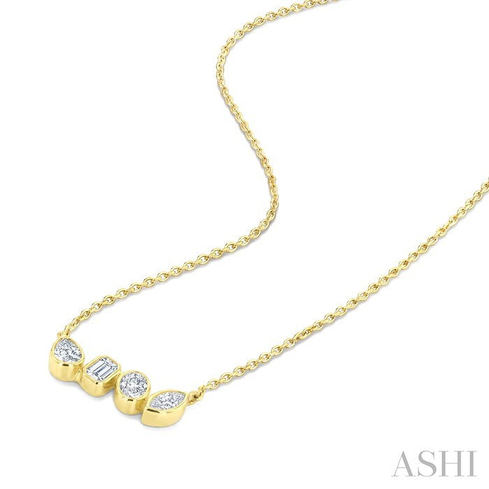 Mixed Shape Diamond Bar Necklace