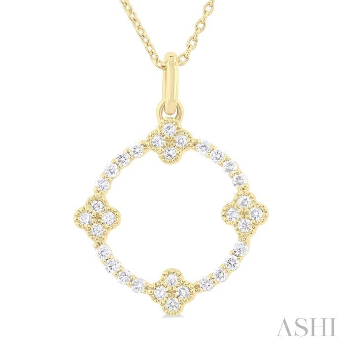 Clover Circle Diamond Pendant