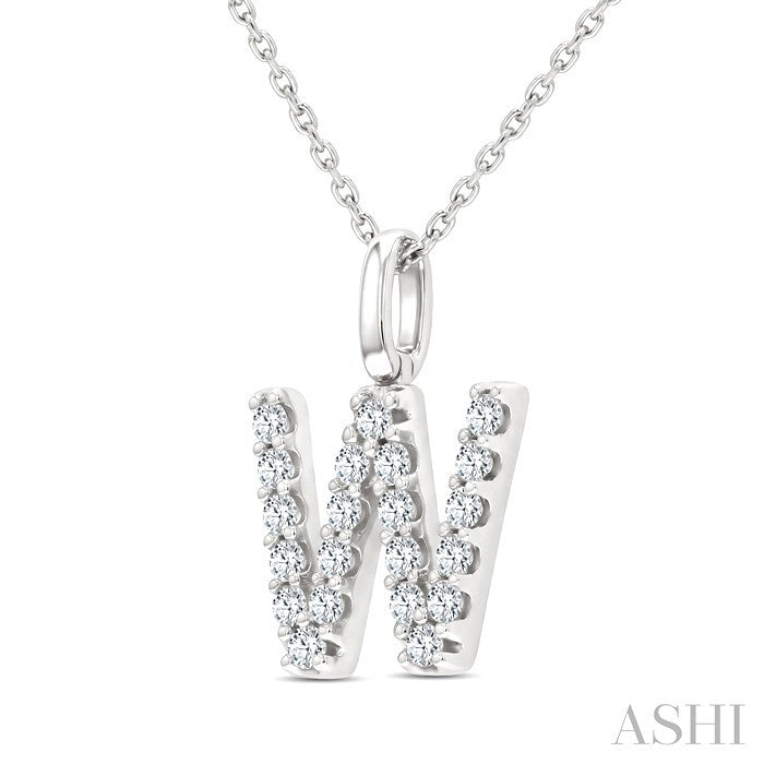Classic 'W' Initial Diamond Pendant