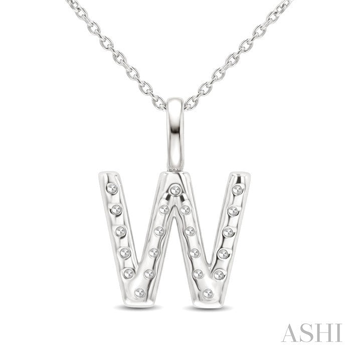 Classic 'W' Initial Diamond Pendant