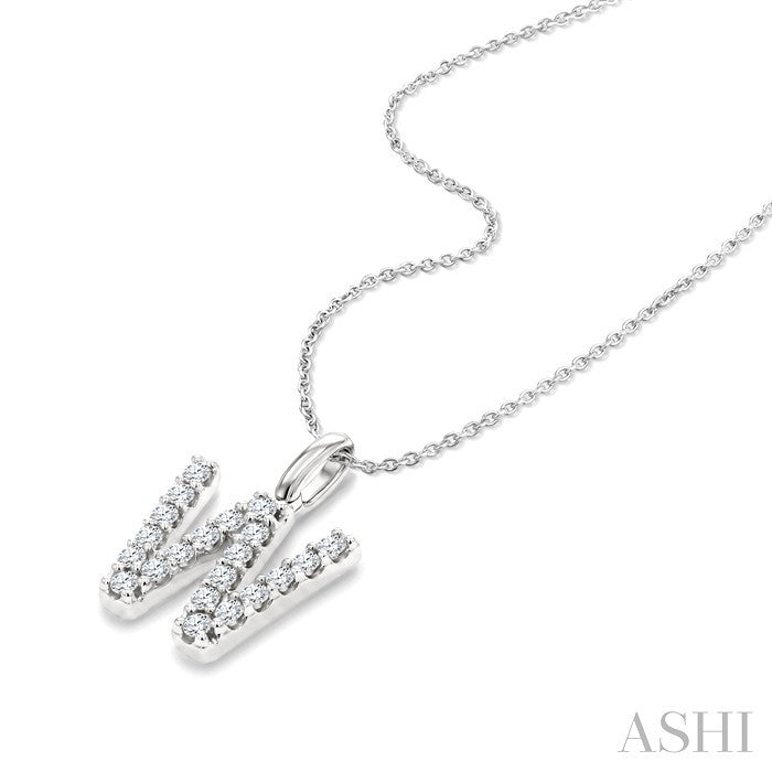 Classic 'W' Initial Diamond Pendant