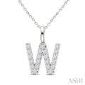 Classic 'W' Initial Diamond Pendant