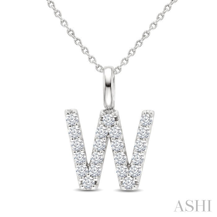 Classic 'W' Initial Diamond Pendant