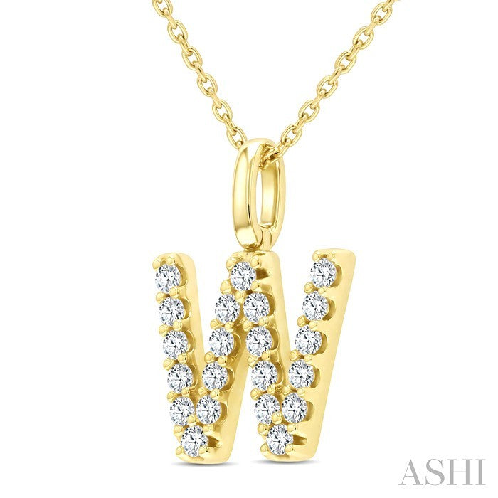 Classic 'W' Initial Diamond Pendant