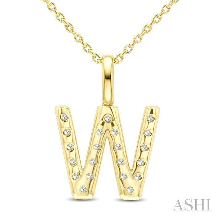 Classic 'W' Initial Diamond Pendant